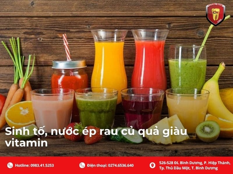 Sinh tố, nước ép rau củ quả giàu vitamin